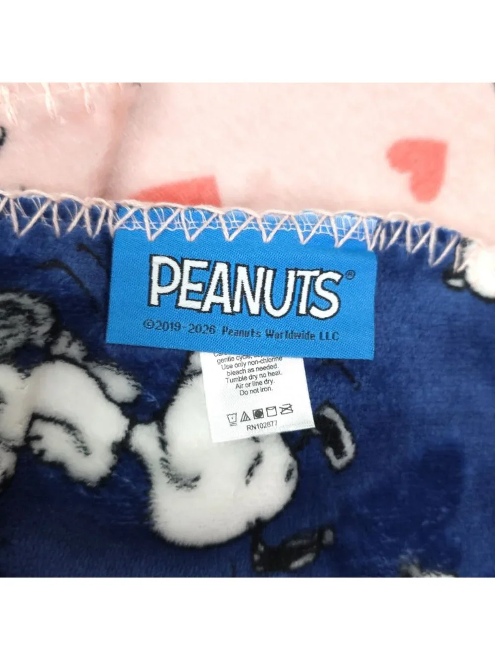Peanuts Snoopy Reversible Velvet Soft Throw Blanket 50x70 Inch Blue Pink
